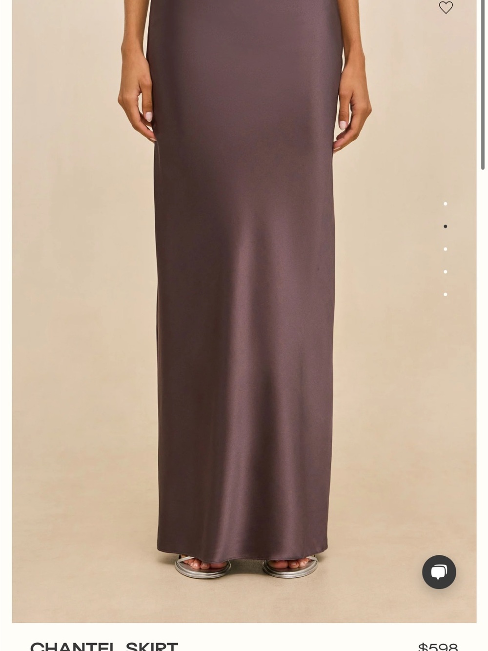 cult gaia Chantel Satin Maxi Skirt - Plum Taupe